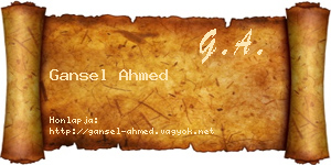 Gansel Ahmed névjegykártya